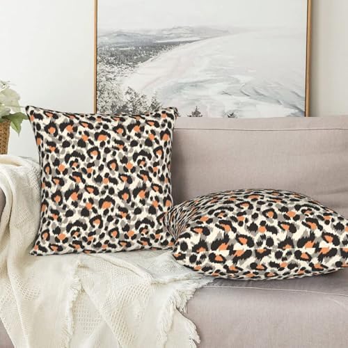 Cheetah Animal Print Pillowcase Set of 2 Leopard Throw Pillow Covers Shells for Couch Office Bedroom Home Decoration, 22"X22" - Image 7