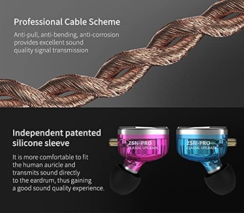 KZ ZSN Pro Dual Drivers 1BA 1DD in Ear Earphones HiFi Power Bass Earbuds Headphones High Clarity Sound Wired Earphones with Detachable Cable for Audiophile Musician - Image 6