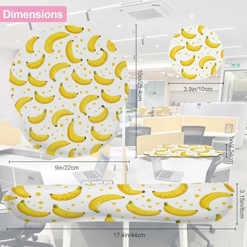 Cute Banana Mouse Pad with Wrist Rest Set, 3-in-1 Wrist Support Mousepad Set, Gaming Mat Pad with Anti-Skid Base,Ergonomic Memory Foam Mouse Pad Set for Women, Office, Typing, Gaming - Image 5