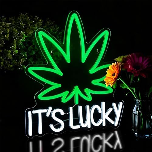 Leaf Weed Neon Sign Dimmable LED Green Neon Light for Wall Decor by Mvorixa