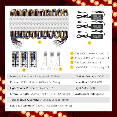 Dyna-Living LED Storefront Lights 120FT Window LED Lights for Store Front - Image 4