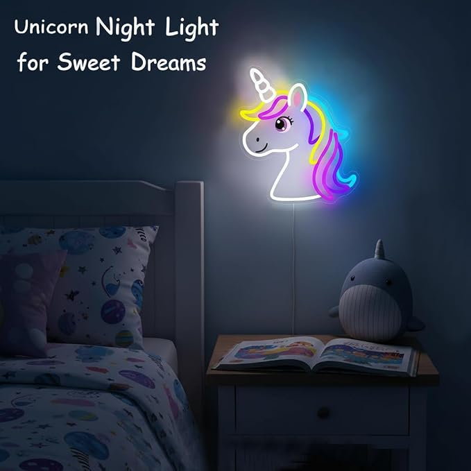 Unicorn Neon Sign for Girls Room Colorful Unicorn Neon Light Wall Decor - Image 2