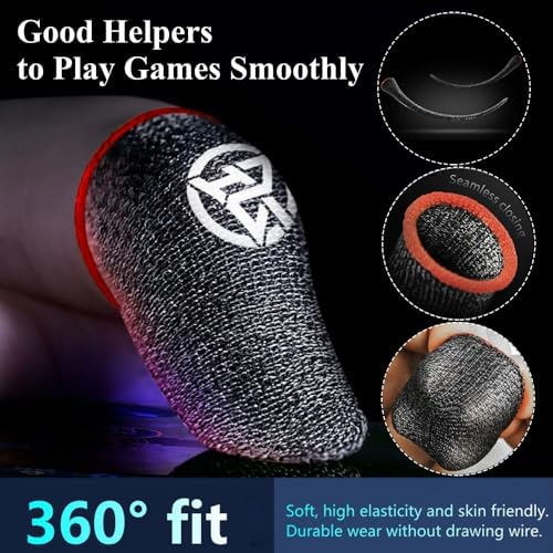 Gaming Finger Sleeves, High-Sensitive Anti-Sweat Touchscreen Game Thumb Gloves, Mobile Gamer Finger Cover Cots for PUBG/Knives Out/Rules of Survival - Image 5