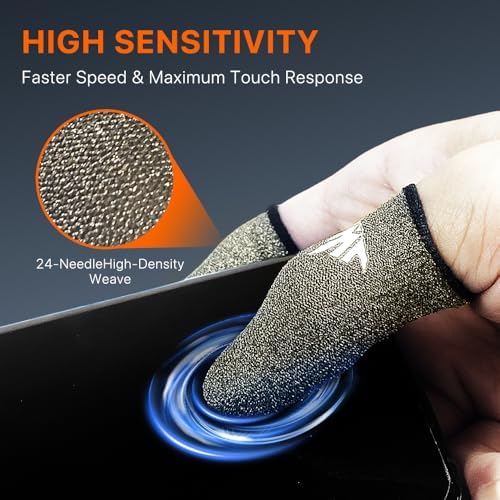 JWH Ultra Thin Pure Silver Fiber Mobile Phone Gaming Accessories Finger Thumb Sleeve,Breathable Silky,12 Pack Guantes para Dedos Gamer,Storage Box, Dedales Gamer,Finger Gloves, for PUBG Gaming Cots - Image 3