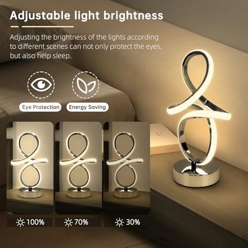 EIDISUNY Modern RGB Table Lamps, Multicolor Changing Spiral Bedside Lamp with Remote&APP, Cool Table Lamp, Dimmable LED Nightstand Lamp with Music Rhythm Modes for Bedroom, Living Room, Black(2 Pack) - Image 7