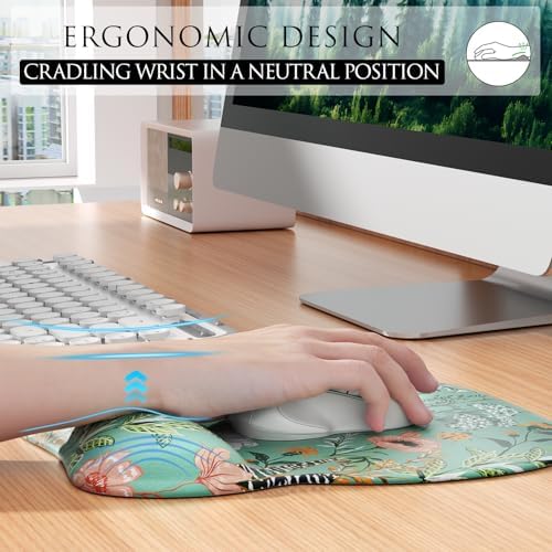 MROCO Ergonomic Mouse Pad Gel Wrist Rest, 9.4 x 8.1 in, Garden Whispers - Image 4