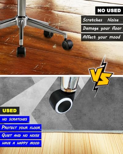 Office Chair Mat for Hardwood Floor,48"*36" Under Desk Mat, Computer Chair Rug,Anti-Slip Floor Protector for Home Office Grey - Image 5