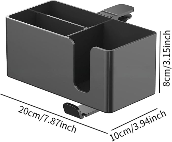 4 in 1 Desk Cup Holder,Desktop Unit Clamp on with Headphone Hanger and Storage Space, Black - Image 2