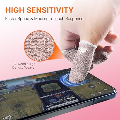 JWH Ultra-Thin Silver Fiber Gaming Finger Sleeves,Pink Thumb Sleeves Gaming Cots,10 Pack Gaming Finger Gloves for PUBG,with Storage Box,High Sensitivity,Anti-Slip,Fundas para Dedos Gamer - Image 3