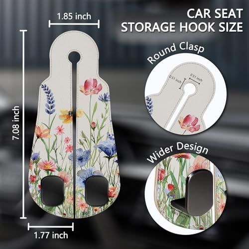 Blusabaca 2PCS Car Seat Headrest Hooks, Purses Bags Holder, Vibrant Floral - Image 5