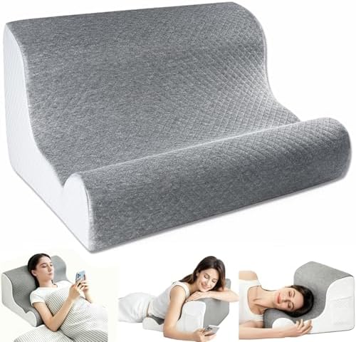Zerora Reading Pillow for Sitting Up in Bed Rest, Lumbar Neck Support Pillow with Back Support, Home Bedroom Sofa Dorm Essentials for Sleeping Reading Gaming Foot Rest Floor Chair Cushion (Grey) by XetraDesign