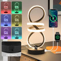 Modern LED Table Lamp, Spiral RGB Table Lamp, Touch Dimmable LED Nightstand Lamp with USB/Type C, 7 Colors & 10 Light Modes Bedside Lamp for Bedroom, Living Room, Office, Cool Lamps for Ideal Gift by BuyNow%EF%BC%81