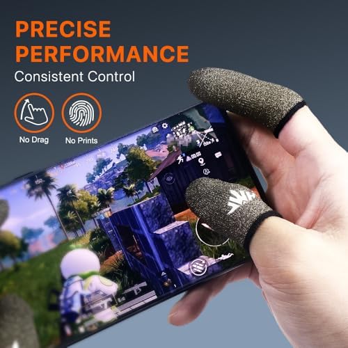 JWH Ultra Thin Pure Silver Fiber Mobile Phone Gaming Accessories Finger Thumb Sleeve,Breathable Silky,12 Pack Guantes para Dedos Gamer,Storage Box, Dedales Gamer,Finger Gloves, for PUBG Gaming Cots - Image 2