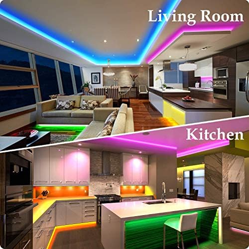 Micomlan 82Ft/25m LED Strip Lights, Music Sync Color Changing RGB LED Strip Built-in Mic, Bluetooth APP Controlled Home Lighting for Living Room Kitchen (APP+Remote+Mic+Music) - Image 6