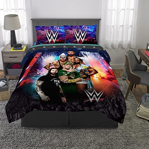 Franco Kids Bedding Super Soft Comforter and Sheet Set, 5 Piece Full Size, WWE - Image 5