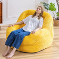 Giant Bean Bag Chair for Adults, Oversized Floor Lounge Chair with Armrests | Corn Yellow, soft corduroy and resilient foam for living rooms, bedrooms, reading nooks, gaming rooms, movie nights, and pets by SnugSofeeFoamSofa