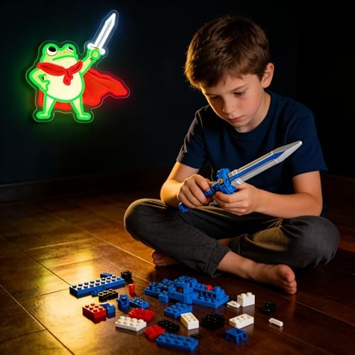 Frog Neon Sign, Frog with Sword LED Neon Lights Signs for Game Room Decor - Image 2