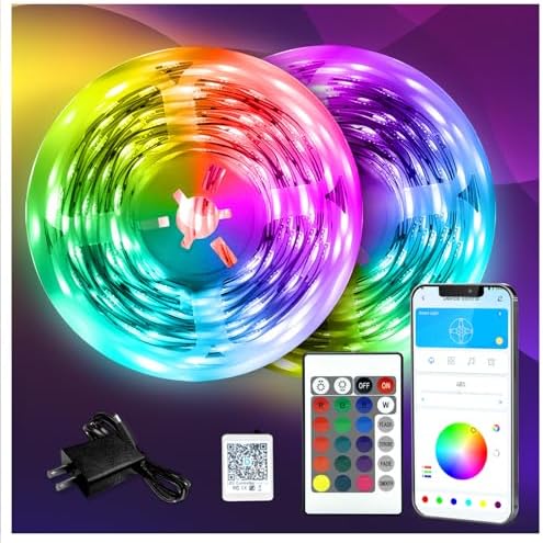 DAYBETTER LED Strip Lights 130ft Lights Strip for Bedroom, Desk, Indoor Room Bedroom Birthday Gifts RGB Decor with Remote and 24V Power Supply by DAYBETTER