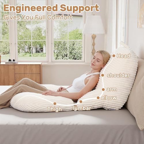 Reading Pillow for Bed, Backrest Pillow with Arms for Adult - Image 4