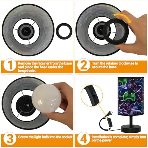 Video Game Table Lamp for Boys, Bedside Lamp with 16 RGB Dimmable Lights - Image 6