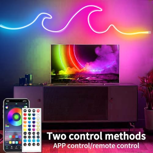 segrass 32.8FT Led Neon Rope Lights Control with App/Remote,Flexible Led Rope Lights,Multiple Modes,IP65 Outdoor RGB Neon Lights Waterproof,Music Sync Gaming Led Neon Strip Lights for Bedroom Décor - Image 2