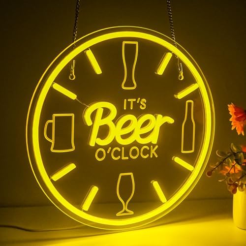Beer Neon Sign Bar Neon Sign It's Beer O'Clock Sign for Wall Decor Man Cave - Image 5