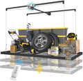 FERO Motorized Overhead Garage Storage Rack with Remote Control, Heavy-Duty Ceiling Mounted Organizer, 4x8 FT Ceiling Storage Lift System, Space-Saving Hanging Garage Shelves, 325 LBS Capacity by FERO