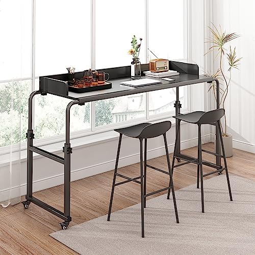 Furist Overbed Table with 360° Wheels, Queen Size Mobile Bed Desk, Recliner Table Over Bed Table Adjustable Height and Length Overbed Table with Heavy Duty Metal Leg for Hospital and Home use - Image 6