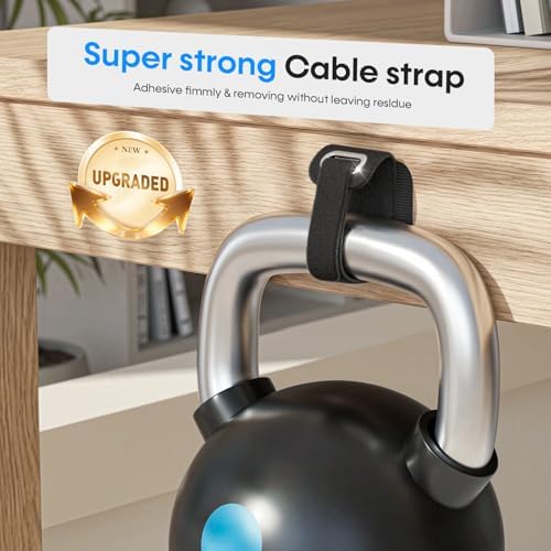 Cable Management Under Desk, Large Bundle Cord+Power Strip Organizer-8 Pair - Image 4