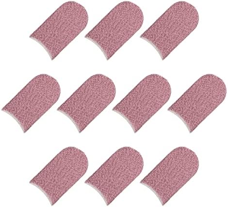MECCANIXITY Mobile Gaming Finger Sleeve Controller Finger Thumb Sleeve Gloves Pink/White, Carbon Fiber Anti-Sweat Breathable, for Mobile Phone Game, Pack of 20 by MECCANIXITY