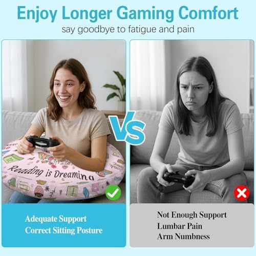 Queen Hero Lap Pillow for Reading & Gaming Lap Desk Pillows for Crocheting & Crafting with Elbow & Arm Support Cushion for Ergonomic Use on Bed and Couch - Image 3