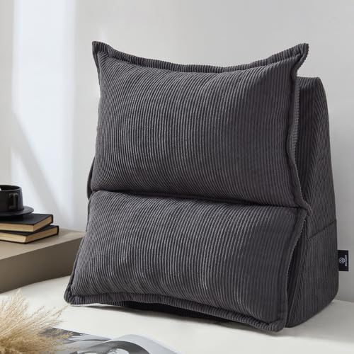 Reading Pillow for Bed, Corduroy Backrest Wedge Pillow by Unknown