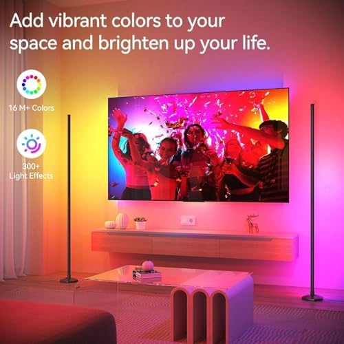 Corner Floor Lamp 2 Packs, Compatible with Alexa & Google Home, Smart RGB LED Corner Lamp with Music Sync 16M Colors 68+ Scene, APP and Remote Control, Ambient Lighting for Bedroom Living Gaming Room - Image 4