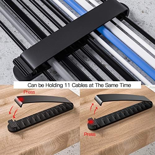 pzoz Cable Clips, 3 Pack Cord Organizer Charger Cable Management for Organizing Home Office Desk Phone Car Wire, Self Adhesive Cord Holders (Black) - Image 4