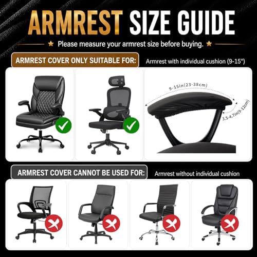 DIVA EN CAMINO DEC Stretch Computer Office Chair Cover with Armrest Covers Durable Zipper Universal Spandex Rotating Boss Chair Slipcovers Anti-dust Soft Desk Chair Seat Protector, Cream - Image 6