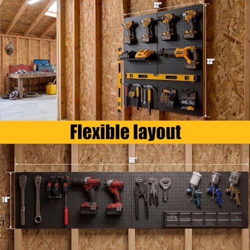 Metal Peg board Panels, Black Pegboard Organizer, 16 * 33 * 2 Pcs - Image 5