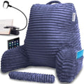 Homie Reading Pillow with Reading Light and Wrist Support, Has Arm Rests, and Back Support for Bed Rest, Lounging, Reading, Working on Laptop, Watching TV (Blue) by Homie