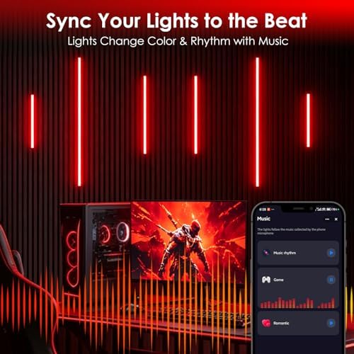 Smart RGB Slat Wall Lights 6PCS WiFi Wall Panel Lights with Alexa - Image 4