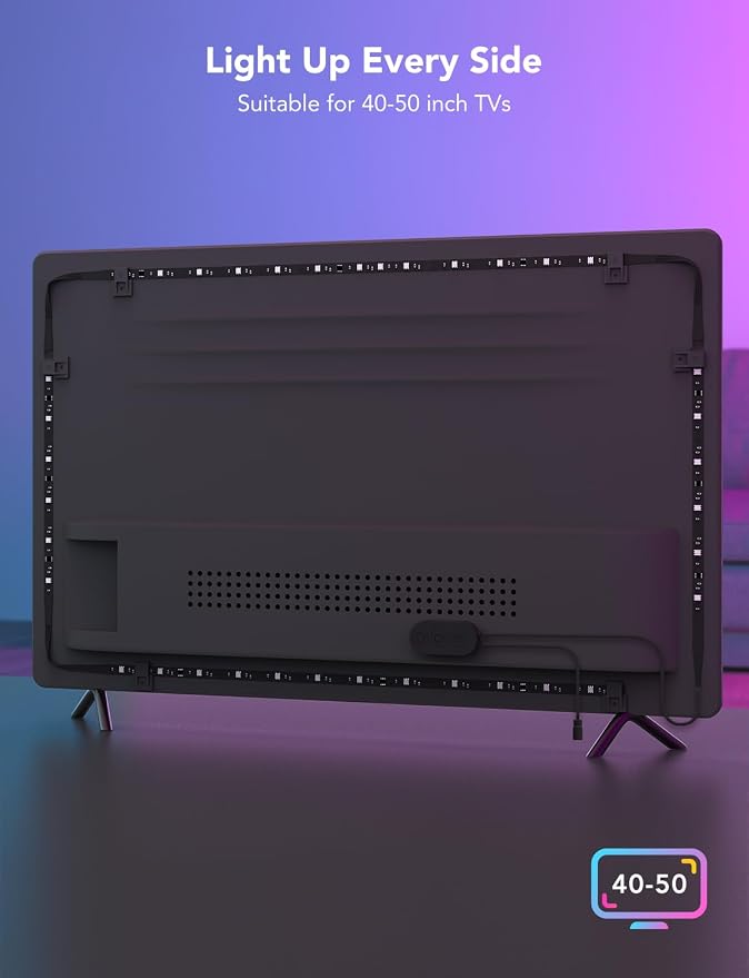 Govee Smart TV LED Backlight Strip, RGBIC for 40-50inch TVs - Image 8
