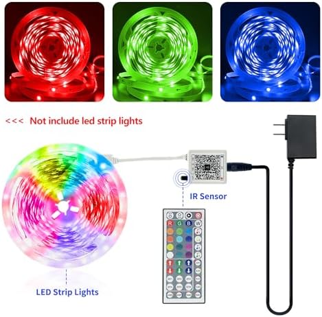 FONEWE 44 Key RGB LED Strip Lights IR Remote Control, Remote Receiver RGB LED Light Strip, 24V Power Adapter for LED Lights - Image 6