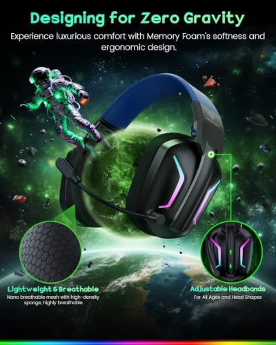 WESEARY Wireless Gaming Headset for PS5, PC, Switch & Mac| 2.4GHz -1200mAH - Image 5