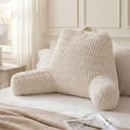 Blissful Diary Reading Pillow, Backrest Pillow with Shredded Memory Foam for Adult & Children, Designed for Bed and Couch Sitting Up, Includes Arms, Pockets and Washable Cover, Off White by BlissfulDiary