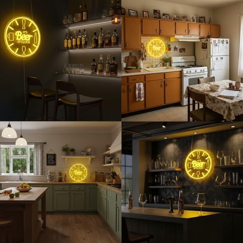 Beer Neon Sign Bar Neon Sign It's Beer O'Clock Sign for Wall Decor Man Cave - Image 6