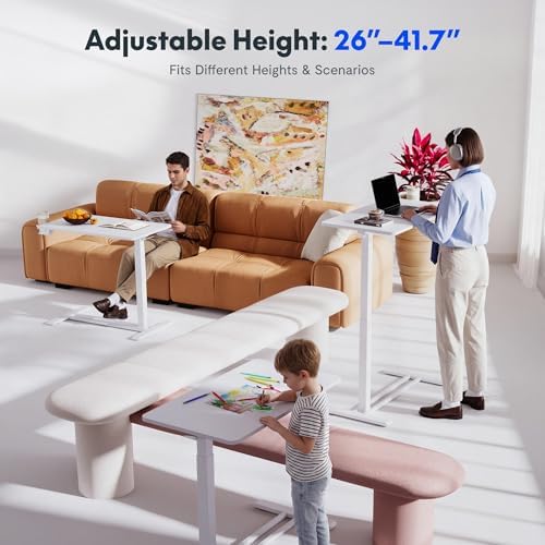 FLEXISPOT H7 32" Pneumatic Height-Adjustable Overbed Table with Wheels - Image 3