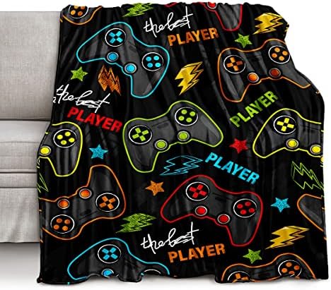 lirs Bedding Gaming Throw Blanket 80" x 60’’ Super Soft, Fleece, Gamer Gift for Couch Sofa for for Kids Boys Teens Video Game (MT-A11, 80’’x60) by lrisBedding