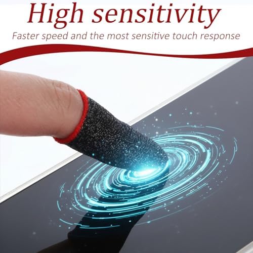 10 Pieces Ultra-Thin Silver Fiber, 0.3mm Gaming Finger Sleeves, Smooth Operation, Breathable, Anti-Sweat, Anti-Slip Design, Thumb Sleeve for Mobile Games Fit Mobile Phone Tablet Devices - Image 3