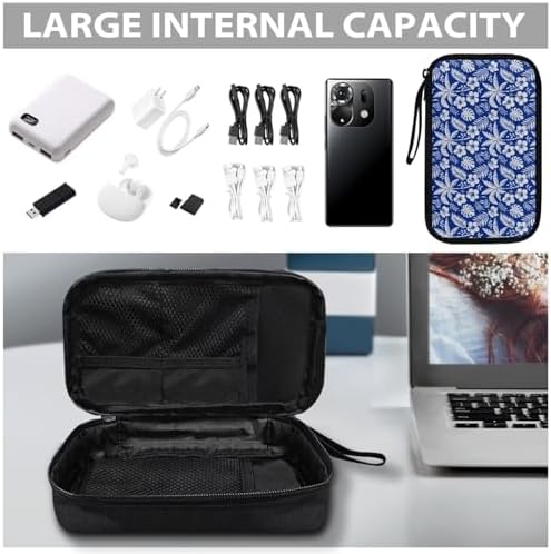 Tropical Flowers Electronic Organizer Travel Cable Organizer Bag Portable Pouch Electronic Accessories Carry Case for Tech Accessory Phone Power Bank Cable Cord Charger - Image 7