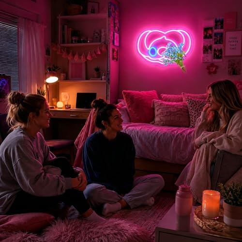 bkuupau Neon Signs for Wall Decor, Pink Anime Led Sign Neon Light up Signs - Image 5