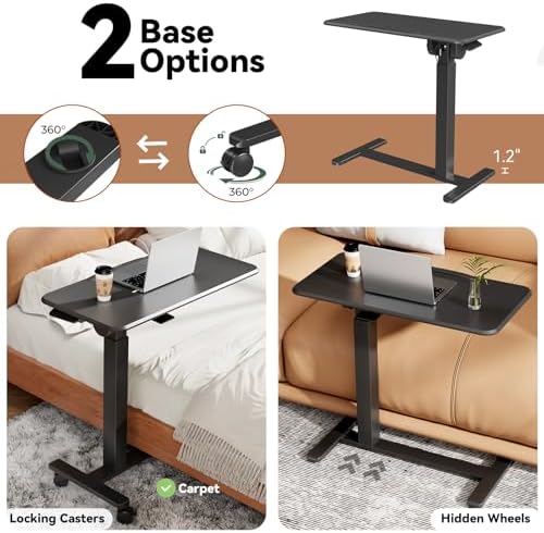 Mobile Standing Desk, Left/Right Rolling Bedside Table - Image 6