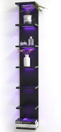 VIWODS 7 Tier Wall Shelf with Lights, Black by VIWODS